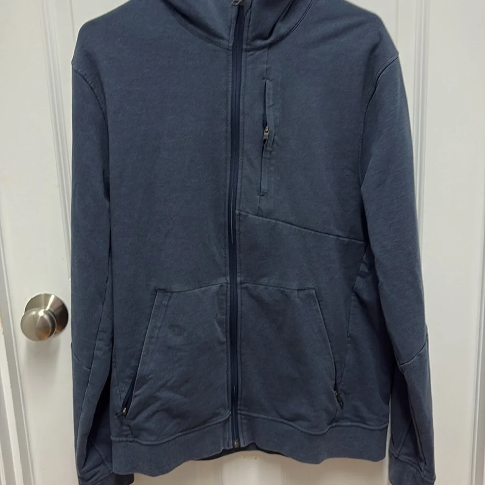 Lululemon Men’s City Sweat‎ Zip Blue Hoodie French Terry - size Large